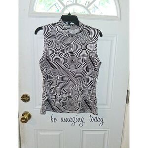 294 Giorgio Fiorlini Collection Tank Top Large Black & White